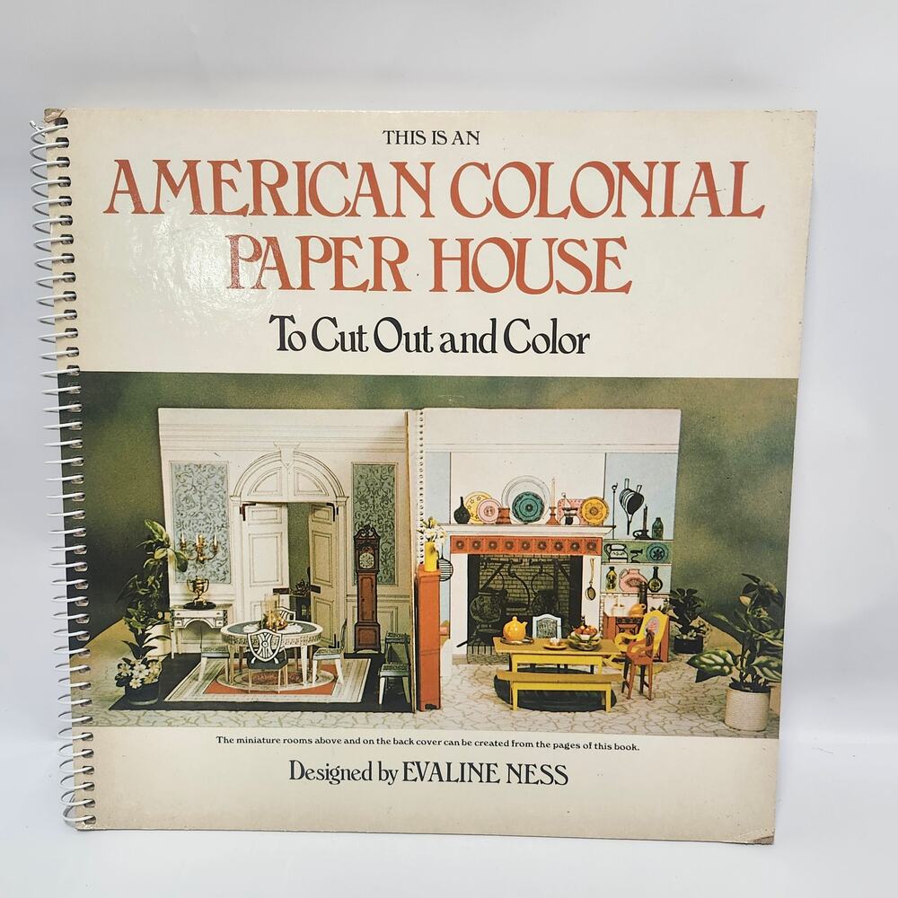 Vintage 1975 American Colonial Paper House Evaline Ness Uncut Spiral Book